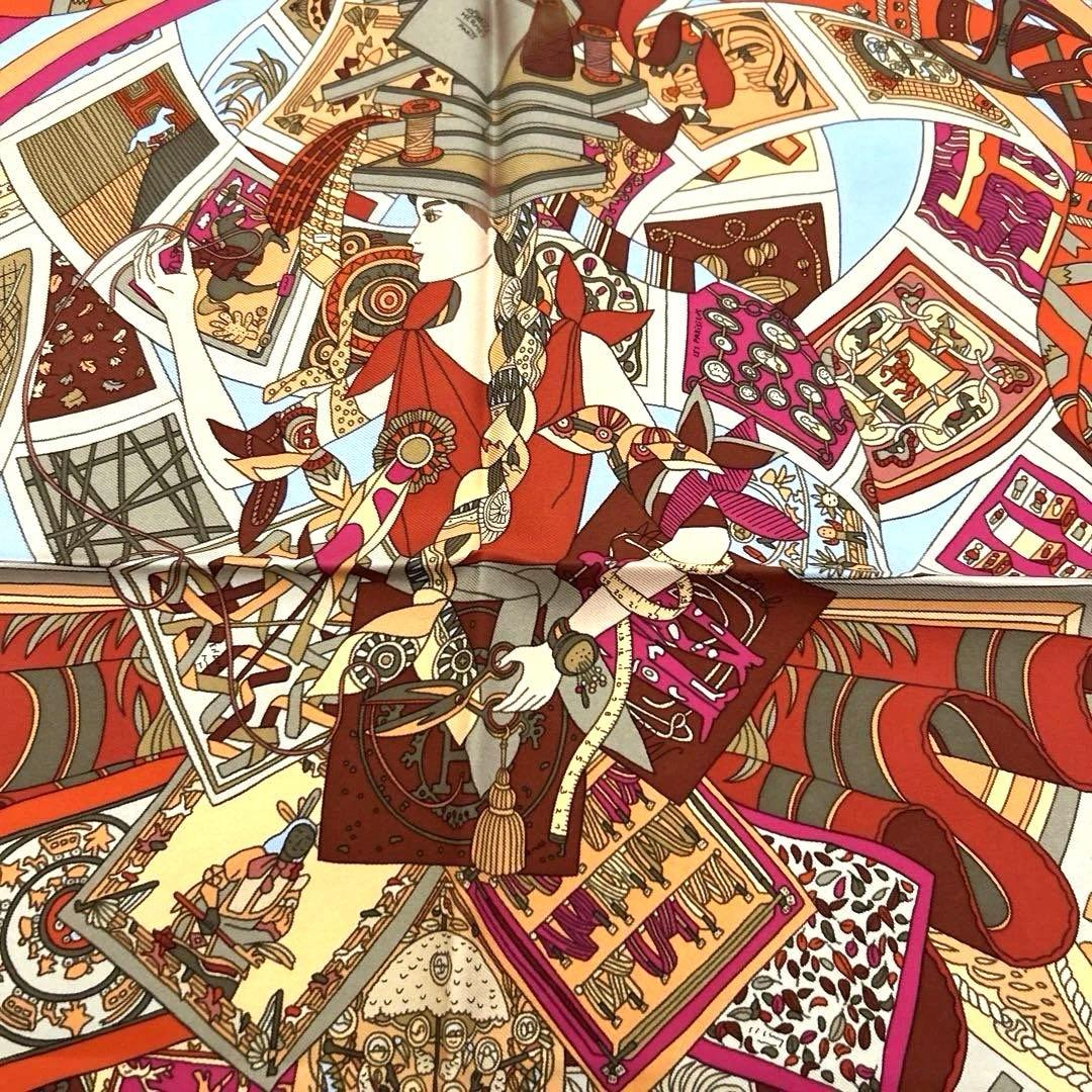 HERMES スカーフプチカレ42 MADEMOISEILLE SOIE
