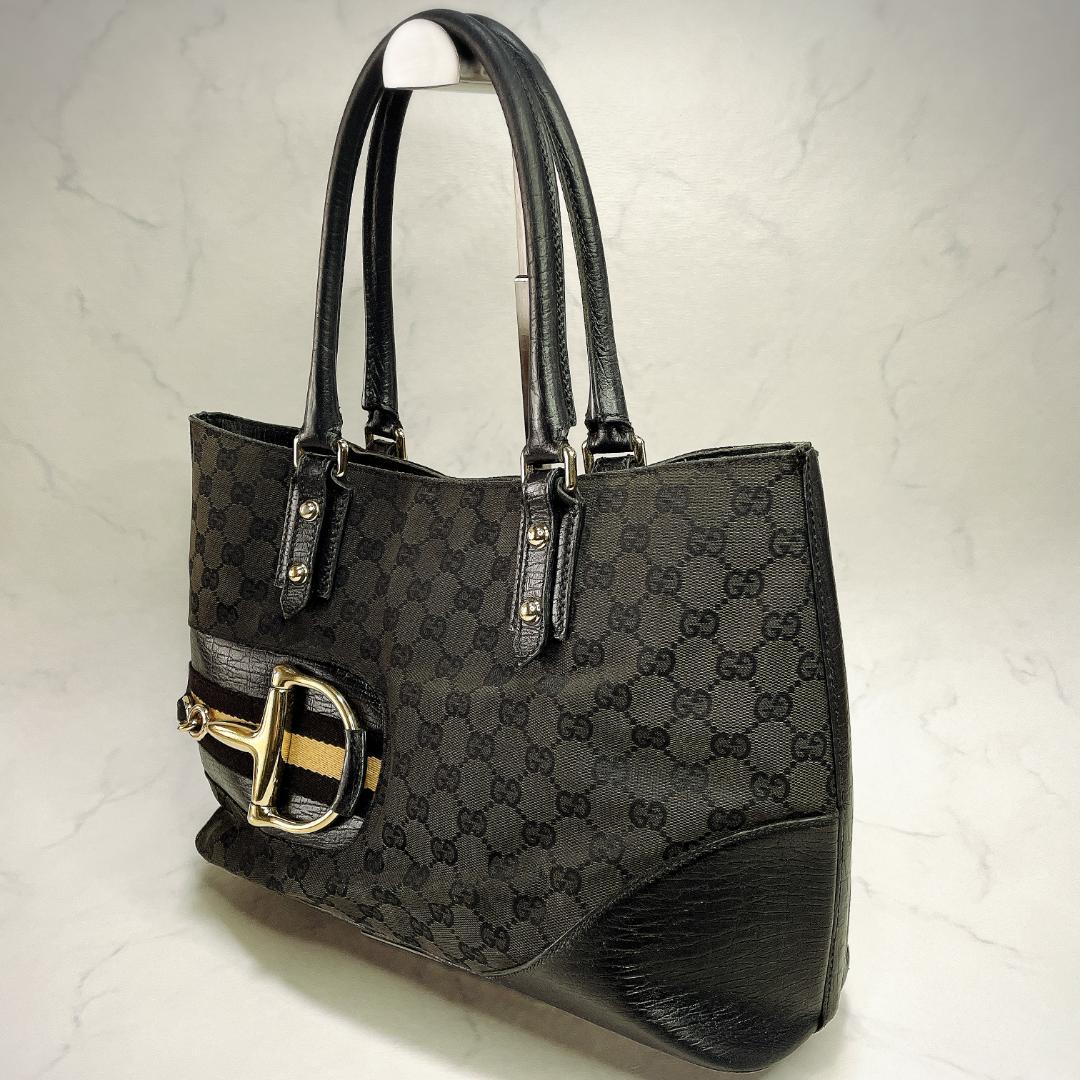 GUCCI トートバッグ シェリーライン ホースビット GG柄 A4収納