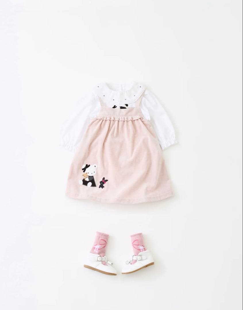 【完売品】familiar ジャンパースカート ピンク 90
