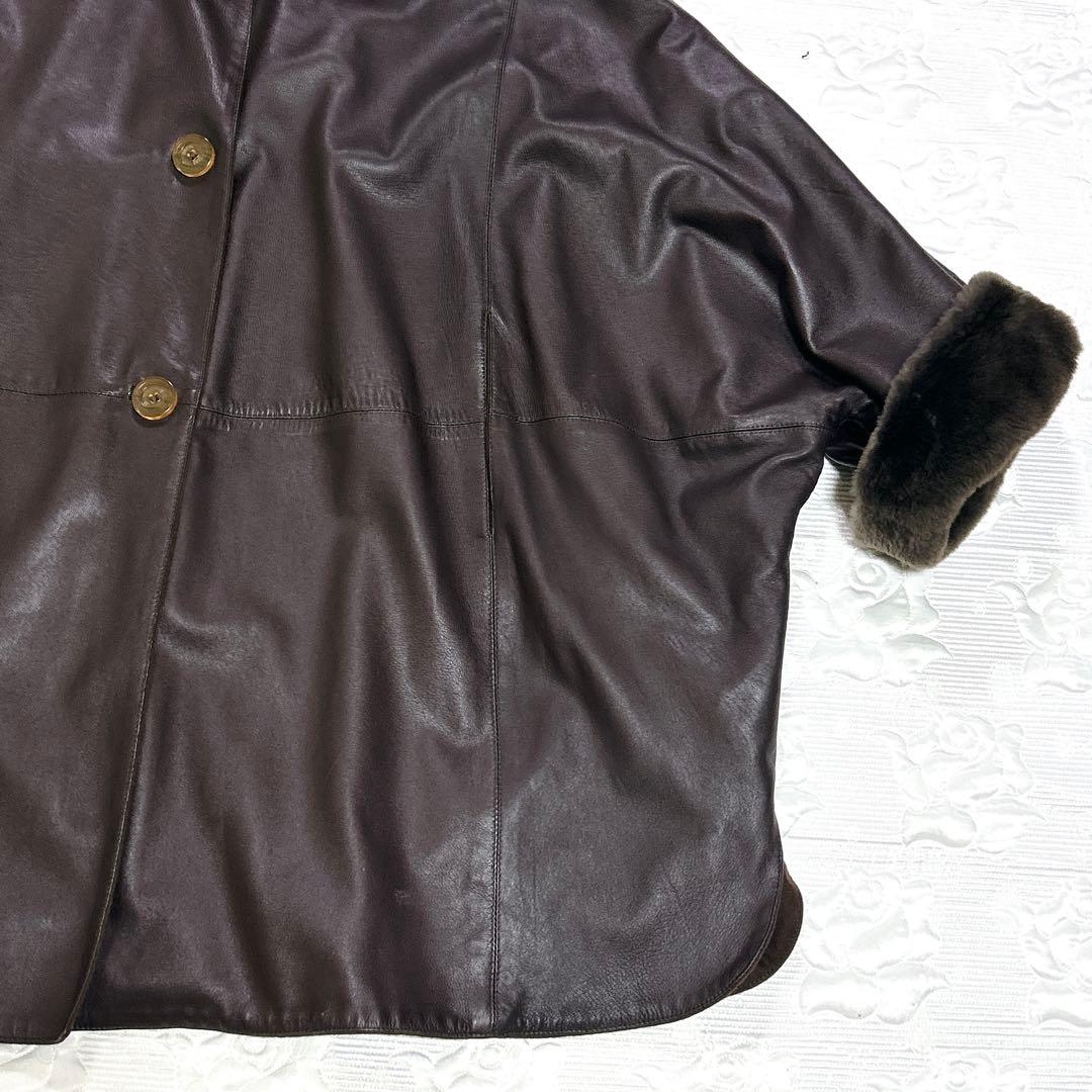 美品❤︎高級イタリア製 ThesTziveli ラムレザー ファー オーバーサイズ