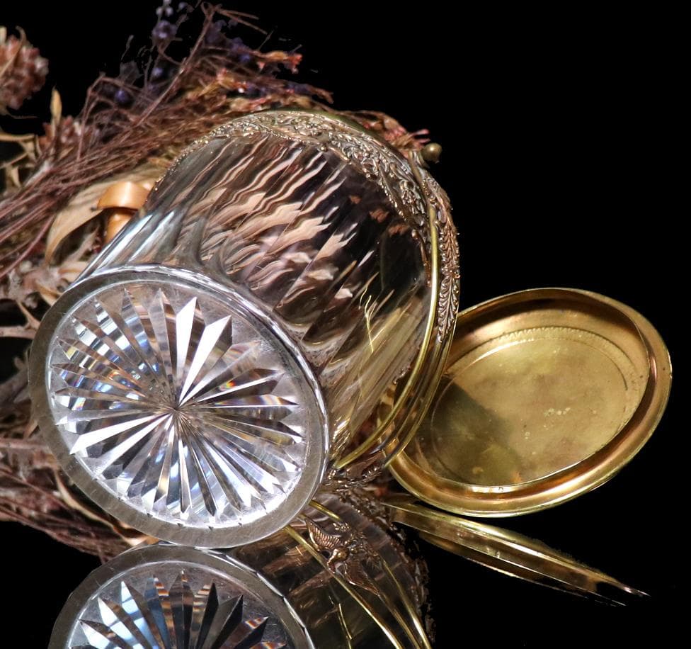 オールド・バカラ 1890年頃 極稀少 金装飾イーグル ビスケットジャー 1kg