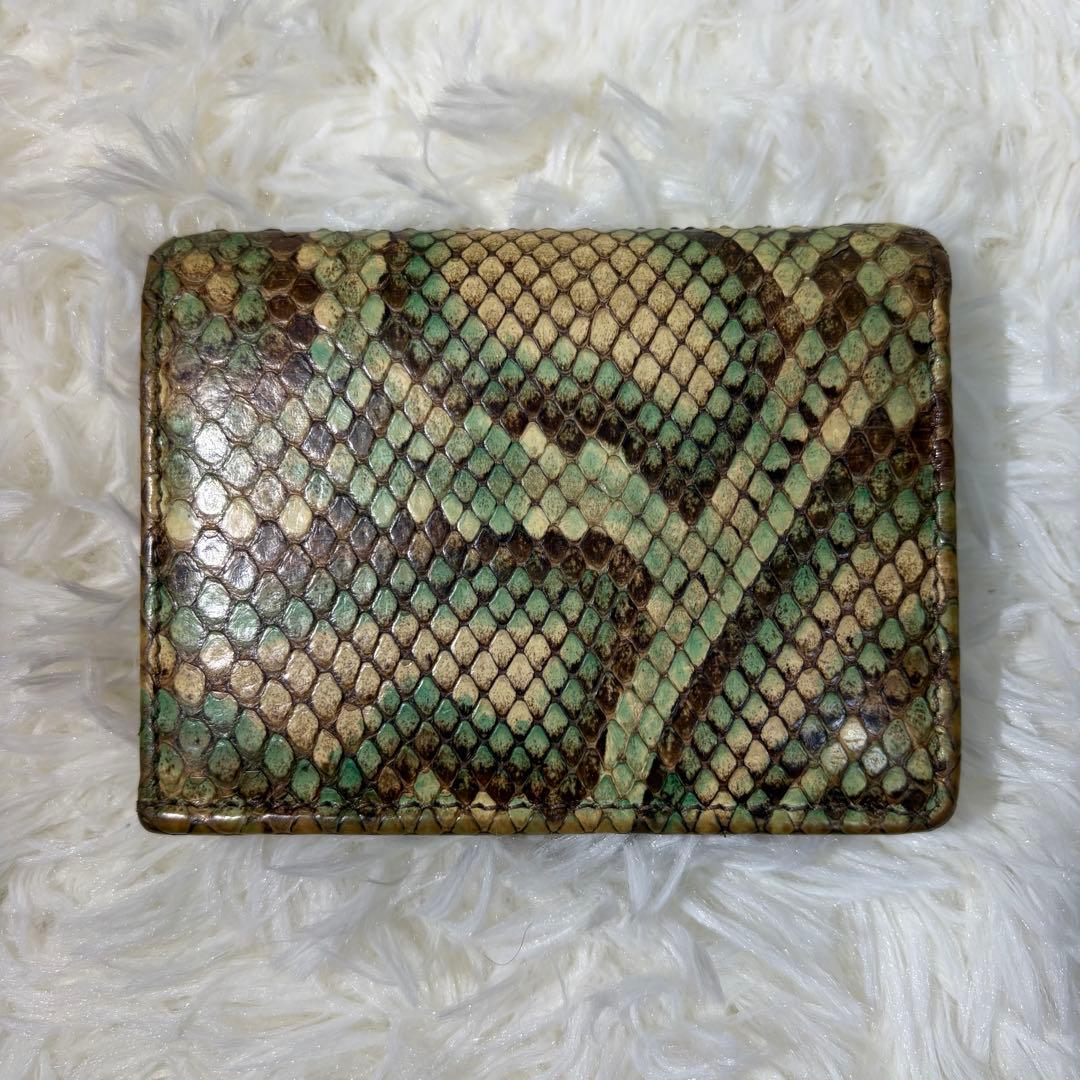 【✨美品✨】グッチ パイソン GGマーモント 二つ折り コンパクトウォレット