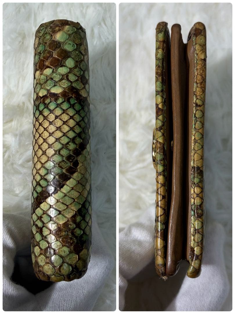 【✨美品✨】グッチ パイソン GGマーモント 二つ折り コンパクトウォレット