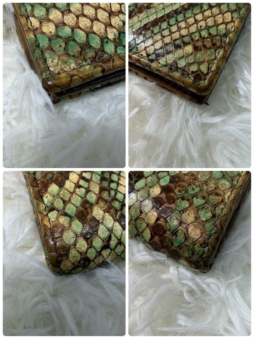 【✨美品✨】グッチ パイソン GGマーモント 二つ折り コンパクトウォレット