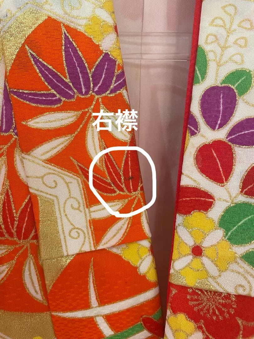 七五三　着物長襦袢セット　３歳　女の子　アンティーク　レトロ　大正ロマン　金彩