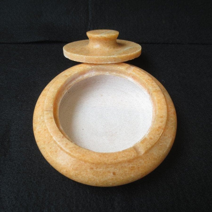 灰皿4個 オレンジ大理石 蓋つき 蓋 フタ付き フタつき