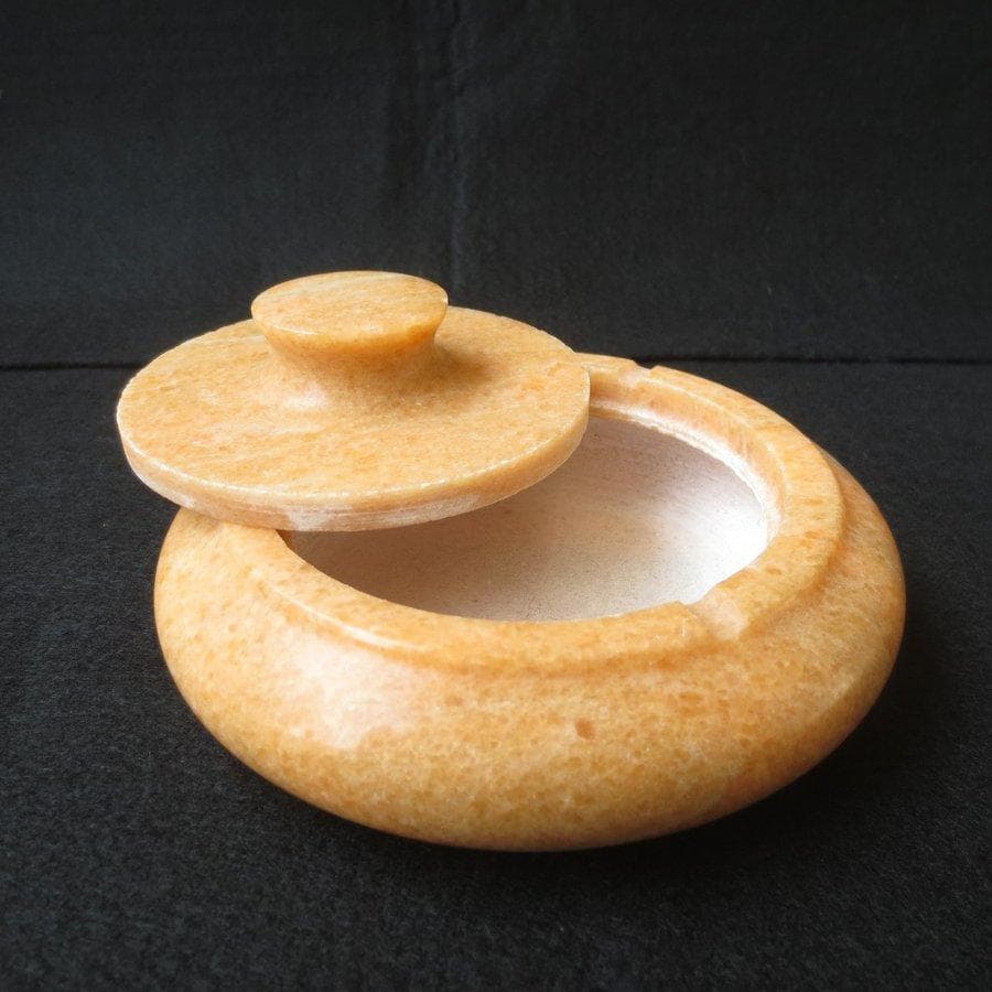 灰皿4個 オレンジ大理石 蓋つき 蓋 フタ付き フタつき