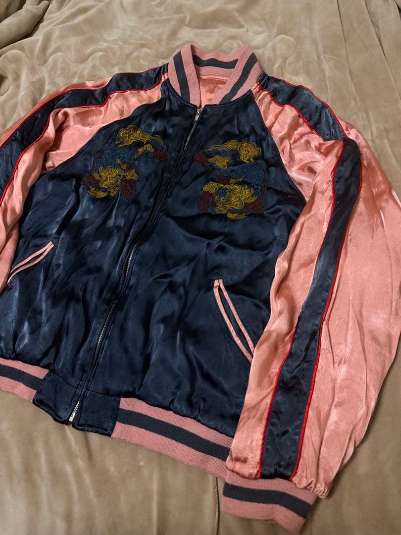 ２面用 japan script ライオン 虎日本限定スカジャン vintage