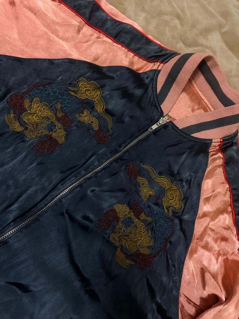 ２面用 japan script ライオン 虎日本限定スカジャン vintage