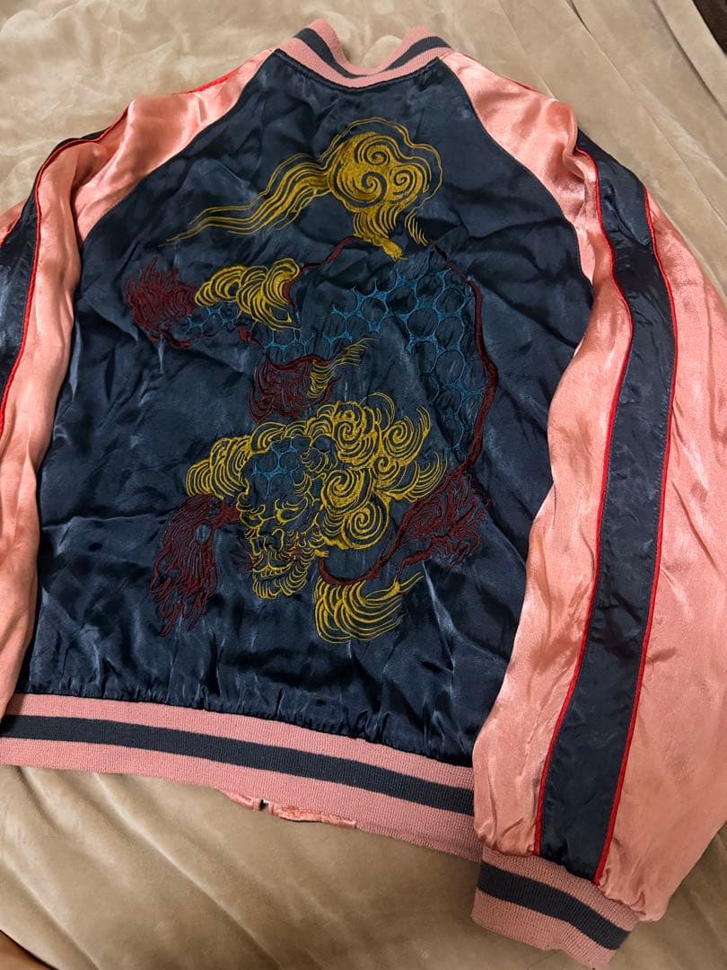 ２面用 japan script ライオン 虎日本限定スカジャン vintage