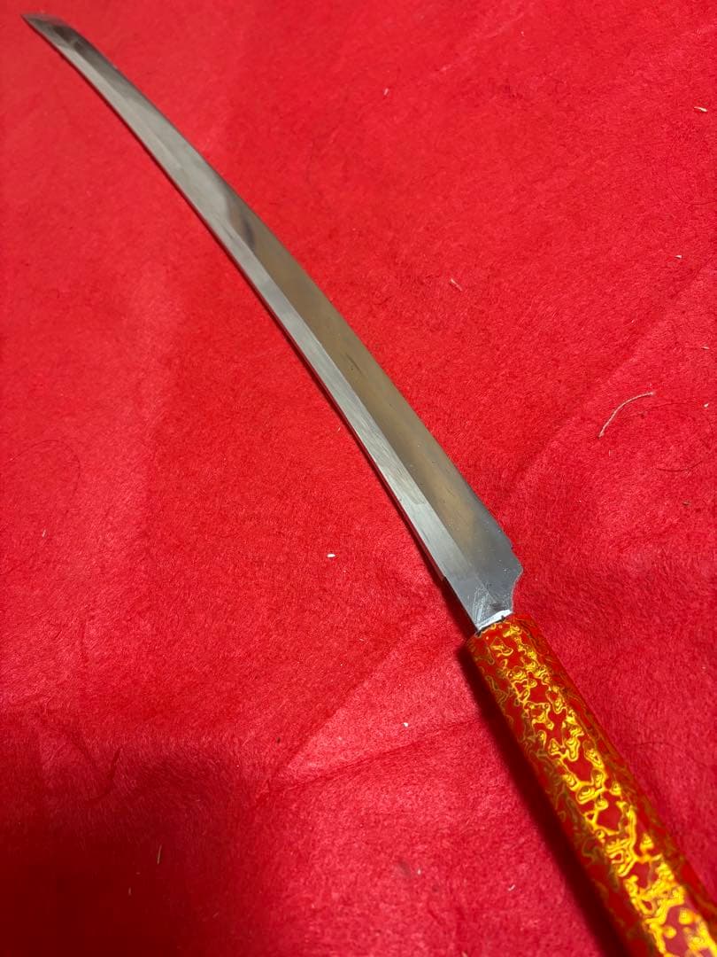 玉鋼製包丁　鑑賞用美術研磨。受注生産　両鎬　鮪包丁　刺身包丁　2尺　特注柄