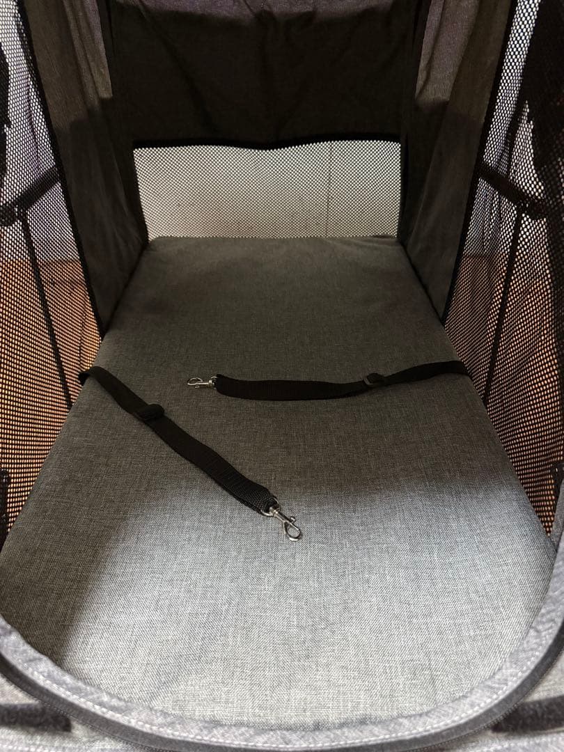 【最終価格】ワンタッチ　折りたたみペットカート グレー