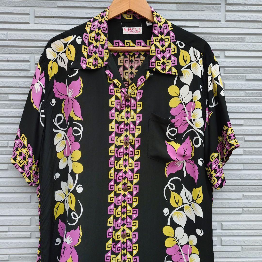 ✨️新品✨️SUN SURF ハワイアンシャツ✅️ブラック L‼️