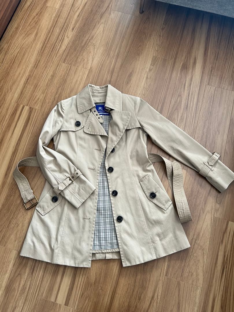 バーバリーブルーレーベル トレンチコート ノバチェック ライナー付き