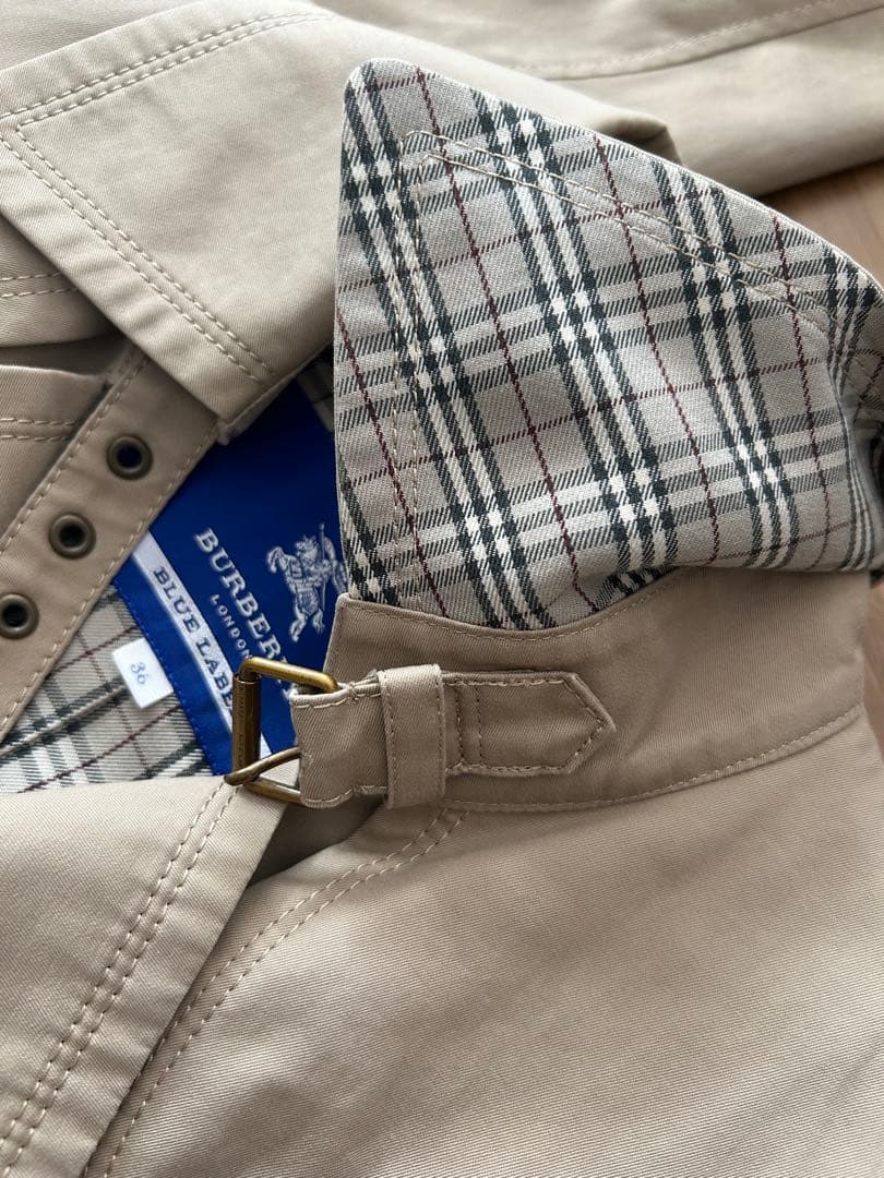 バーバリーブルーレーベル トレンチコート ノバチェック ライナー付き