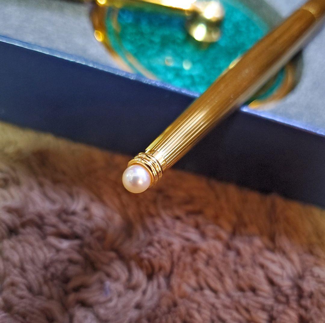 ​【未使用】MIKIMOTO ミキモト デスクペン＆スタンド パール(本真珠)付
