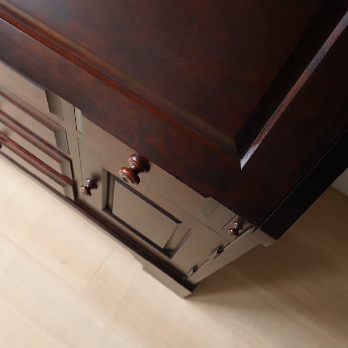 北海道民芸家具 ライティングビューロー カバ材 チェスト 日本製