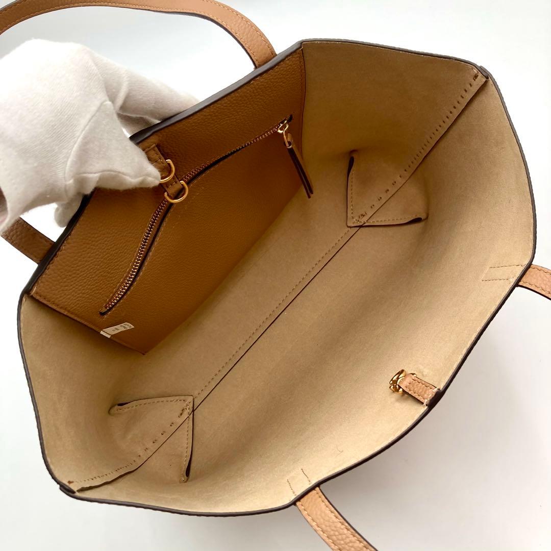 スマ✨TORY BURCH マックグロー トートバッグ 茶色 ステッチ