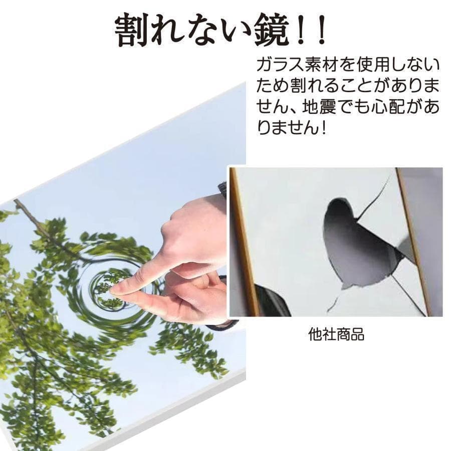 【中古】ダンスミラー 割れない鏡 幅60x160cm 姿見 白色 3番