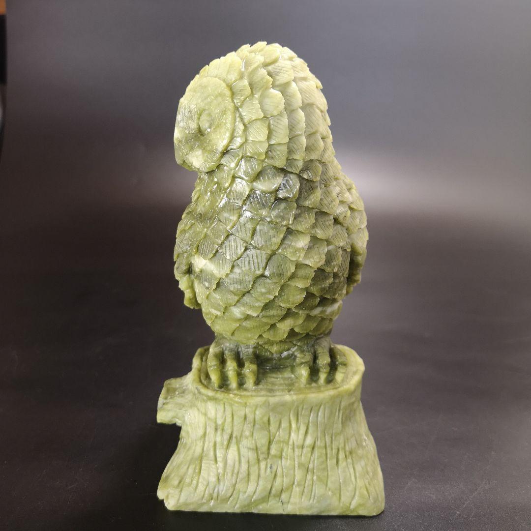 1.美品　岫玉(しゅうぎょく)で作った　ふくろう　天然石　処分