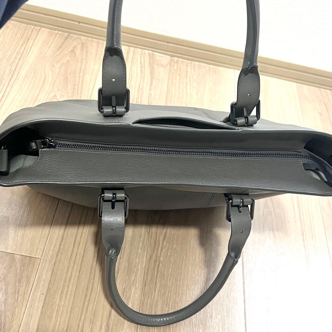 美品✨ コールハーン トライボロトート 2way 大容量　牛革　グレー