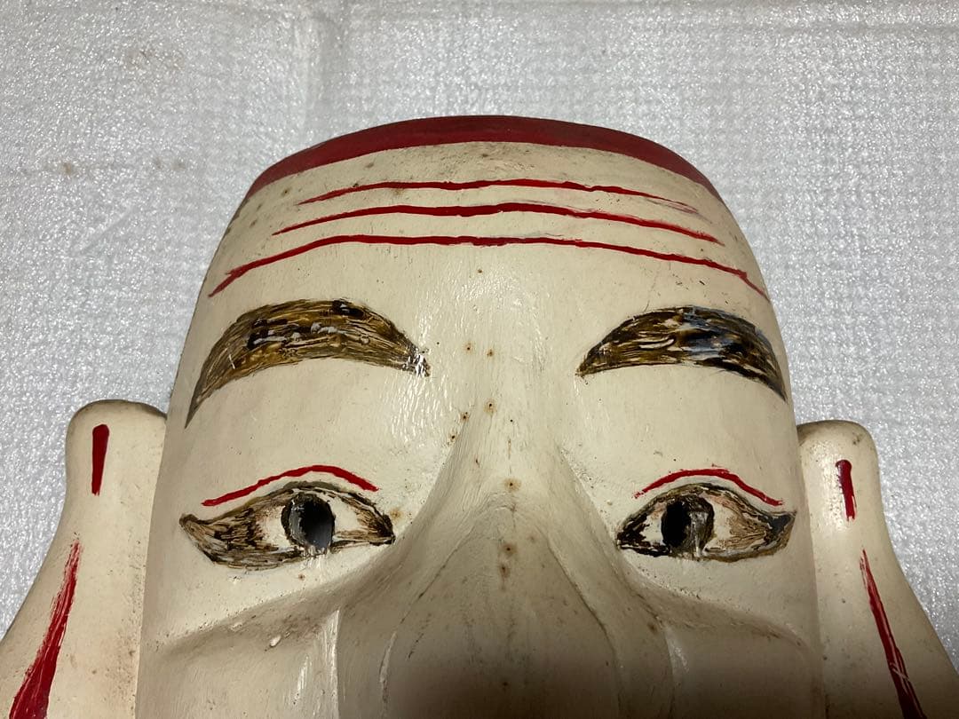 岡山／備前神楽の面／ハンドメイド作。【木製・恵比寿様】。