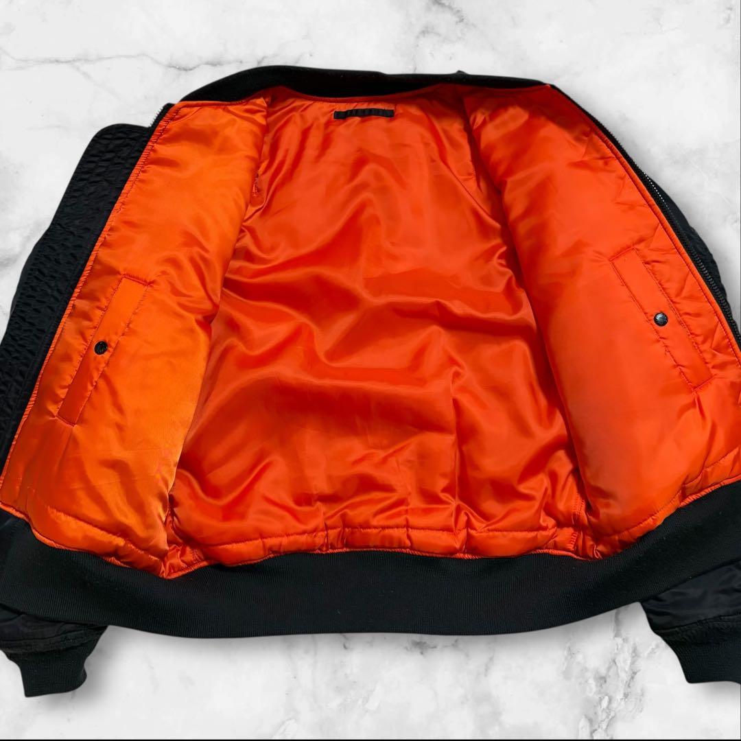 XXL AVIREX ブラック MA-1 ボンバー　アーチロゴ　USA 背中