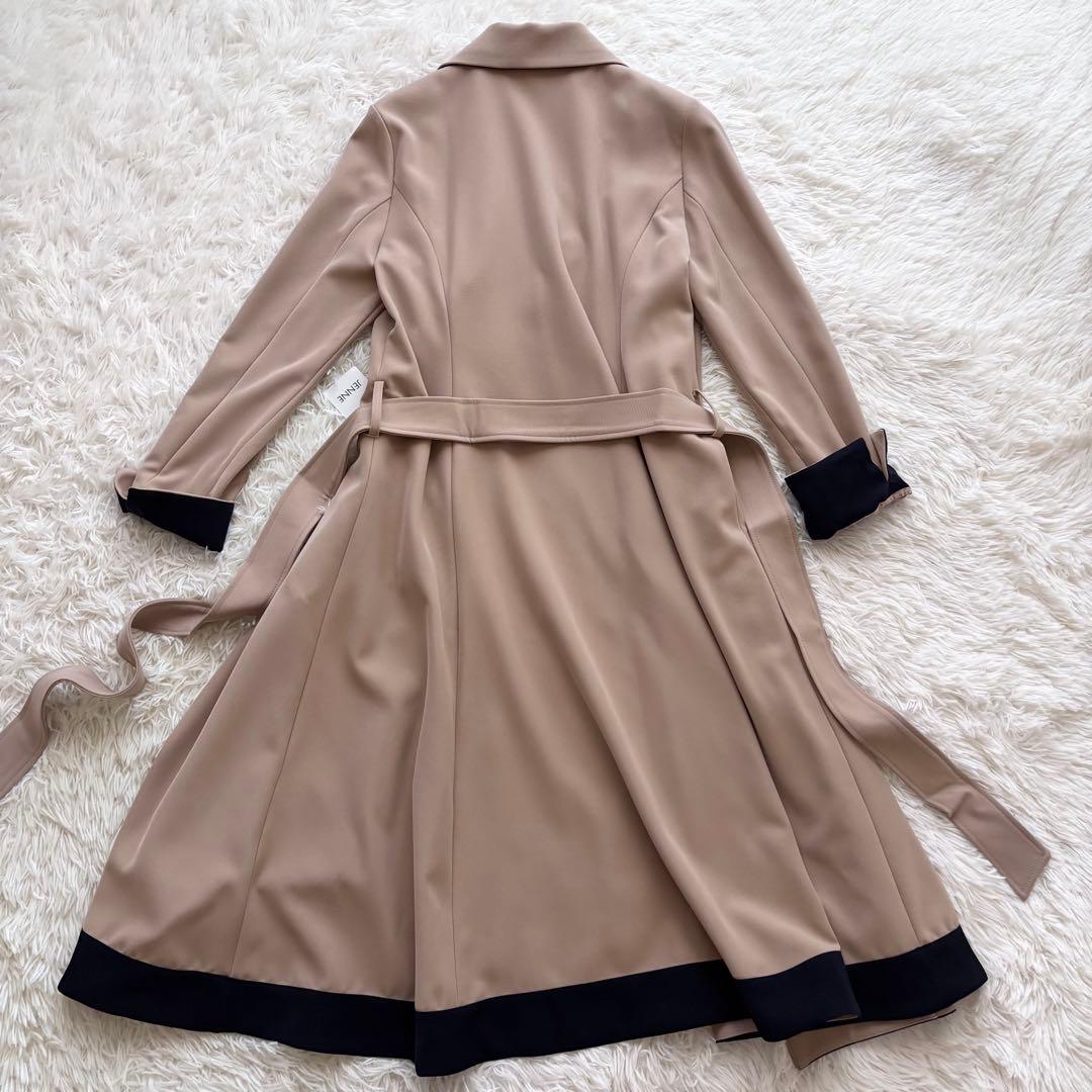 美品 タグ付き JENNE ジェンヌ オードリー フレア トレンチ コート M