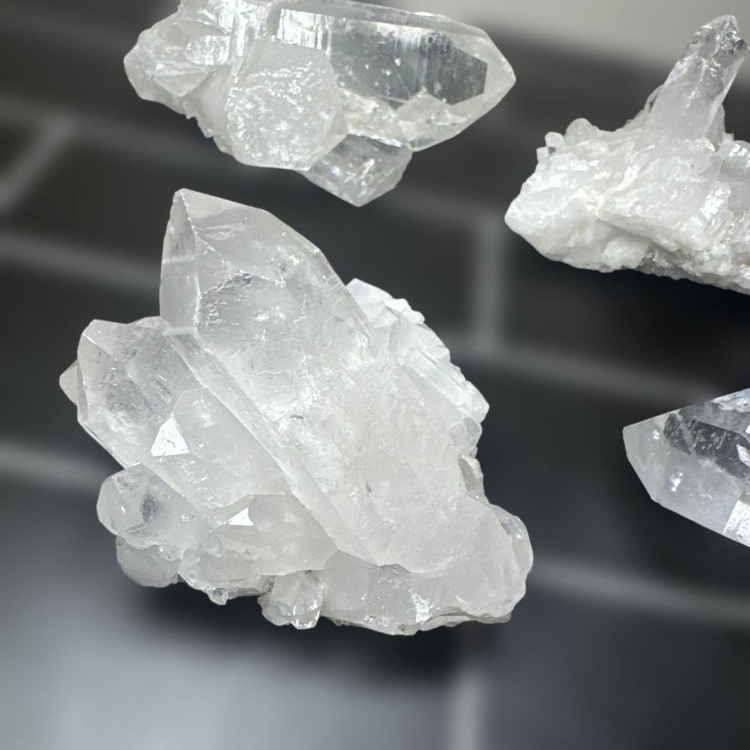 【高品質】ブラジル ミナスジェライス産 水晶 原石 6個セット