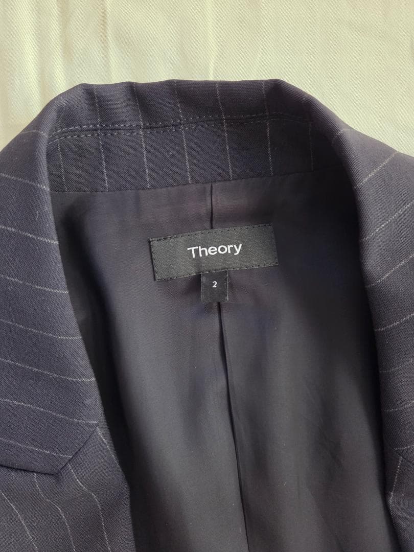 THEORY ネイビー ストライプ パンツスーツ