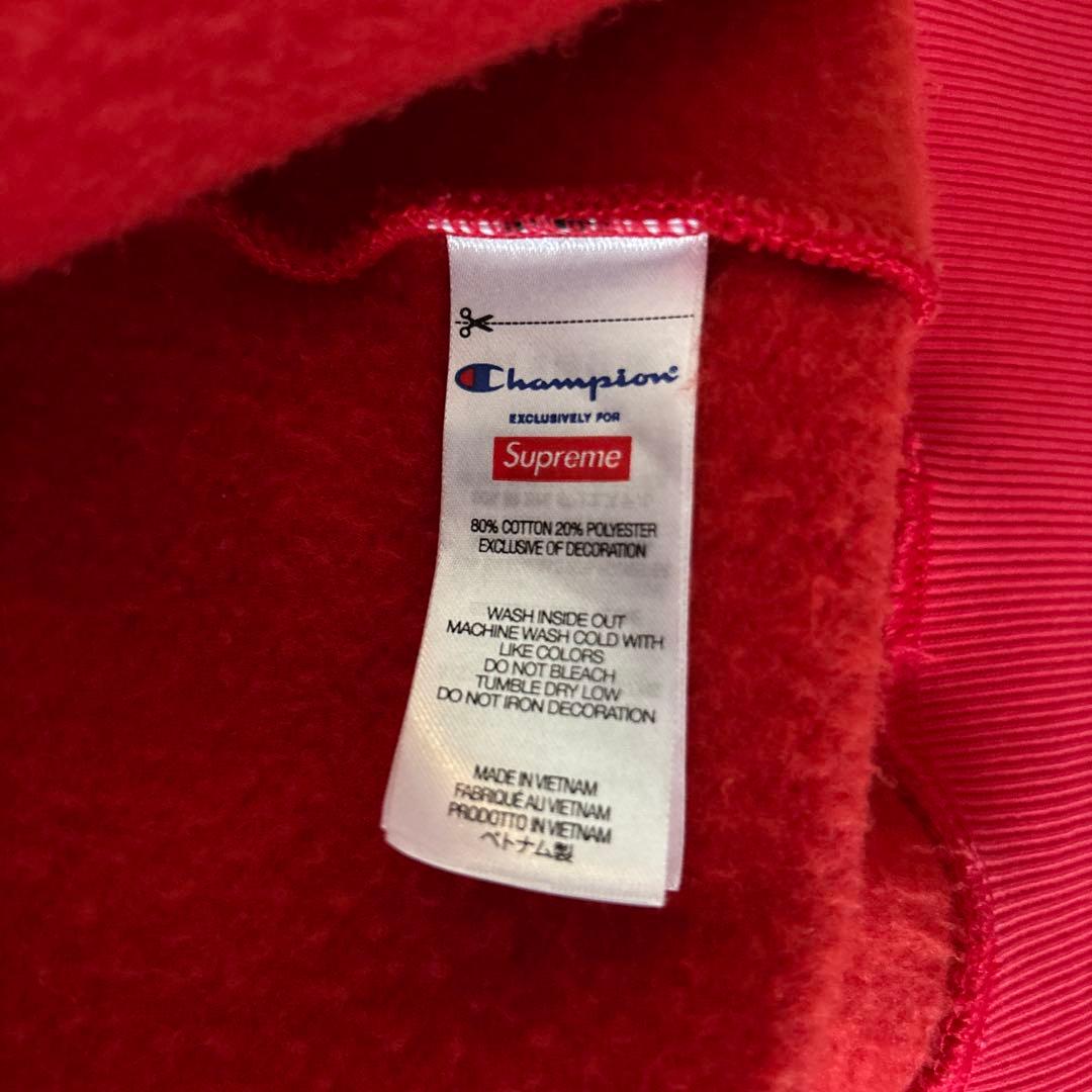 Champion Supreme レッド フード付きパーカー