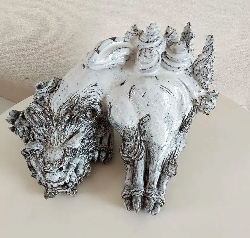 萩焼　 獅子の置物 　小久保凌雲作