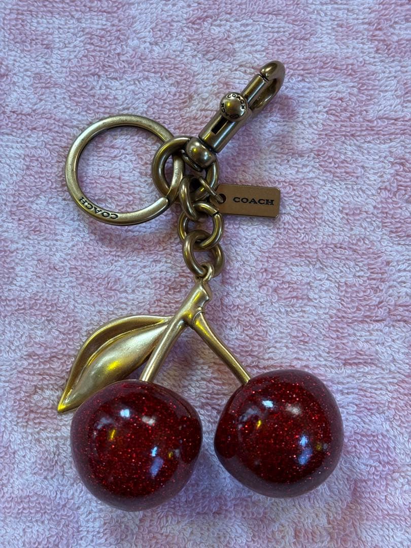 COACH コーチ　バッグチャーム キーホルダー チェリー　さくらんぼ