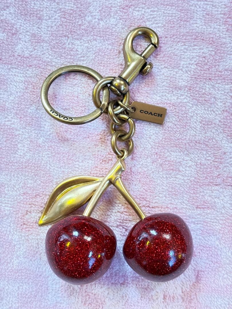 COACH コーチ　バッグチャーム キーホルダー チェリー　さくらんぼ