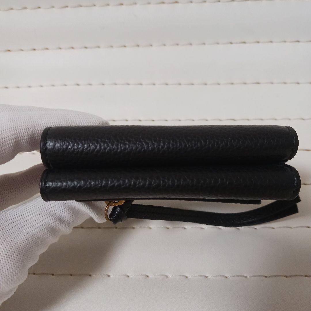 3017【未使用】BALENCIAGAレザーコンパクトウォレット　ブラック