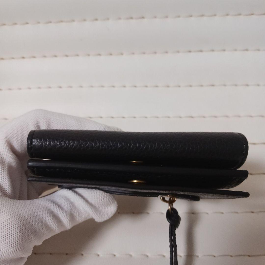 3017【未使用】BALENCIAGAレザーコンパクトウォレット　ブラック