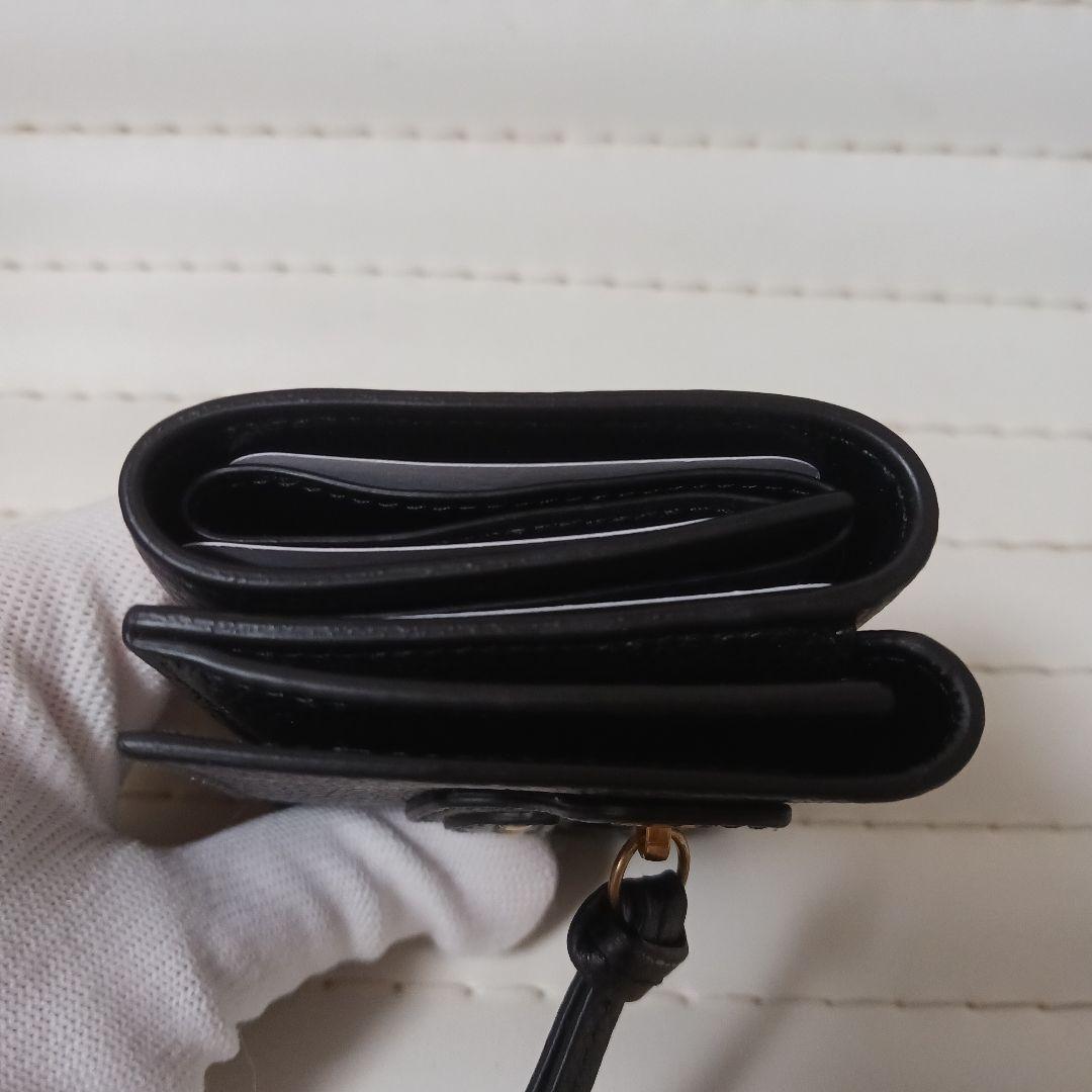 3017【未使用】BALENCIAGAレザーコンパクトウォレット　ブラック