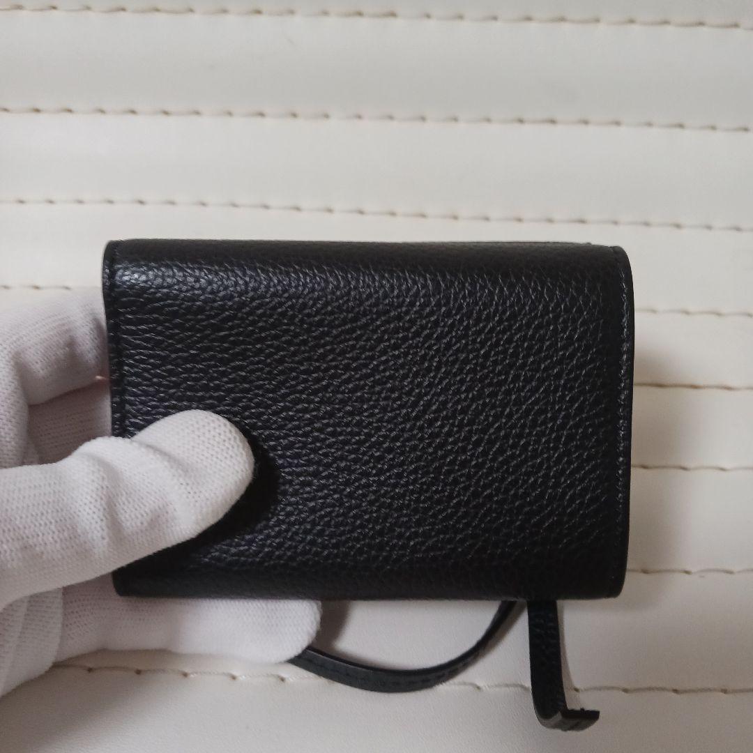 3017【未使用】BALENCIAGAレザーコンパクトウォレット　ブラック