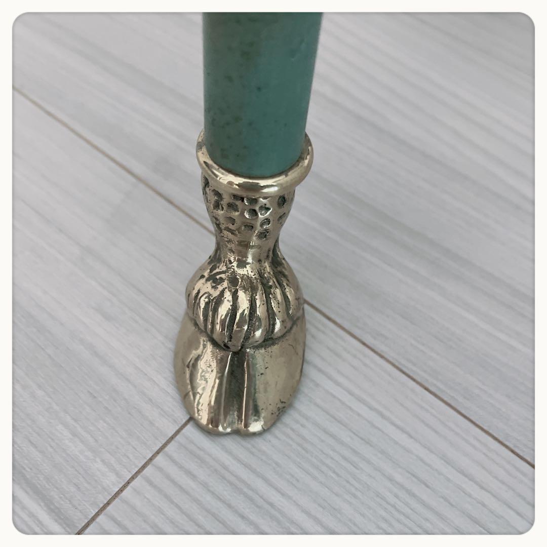 イタリア　3本脚アイアン+天然石花台　ヴィンテージ