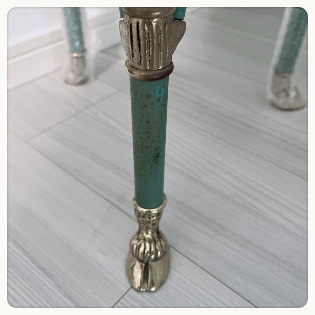 イタリア　3本脚アイアン+天然石花台　ヴィンテージ