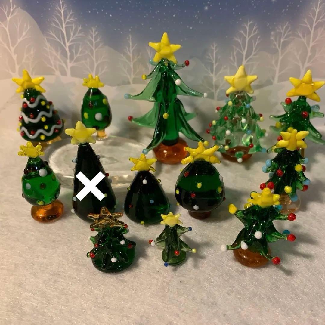 クリスマスツリー　ガラス細工　ミニチュア