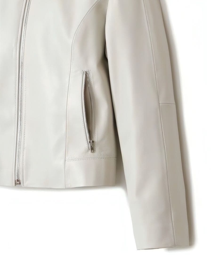 24AW新色／新品タグ付／ANAYI ラムレザー ファスナー ジャケット 36