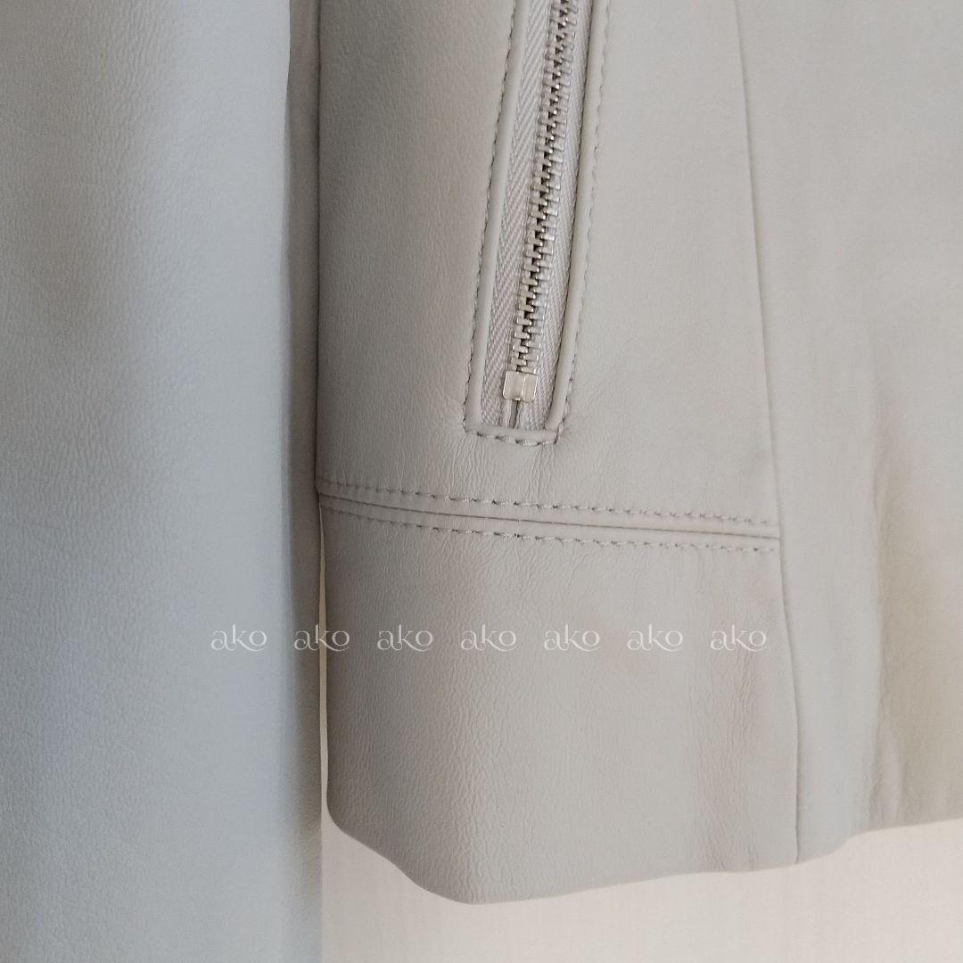 24AW新色／新品タグ付／ANAYI ラムレザー ファスナー ジャケット 36