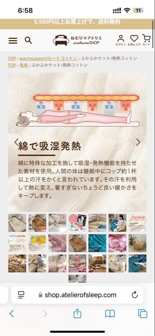 ロマンス小杉 コットン 毛布 ふかふかケット 日本製 140×200cm