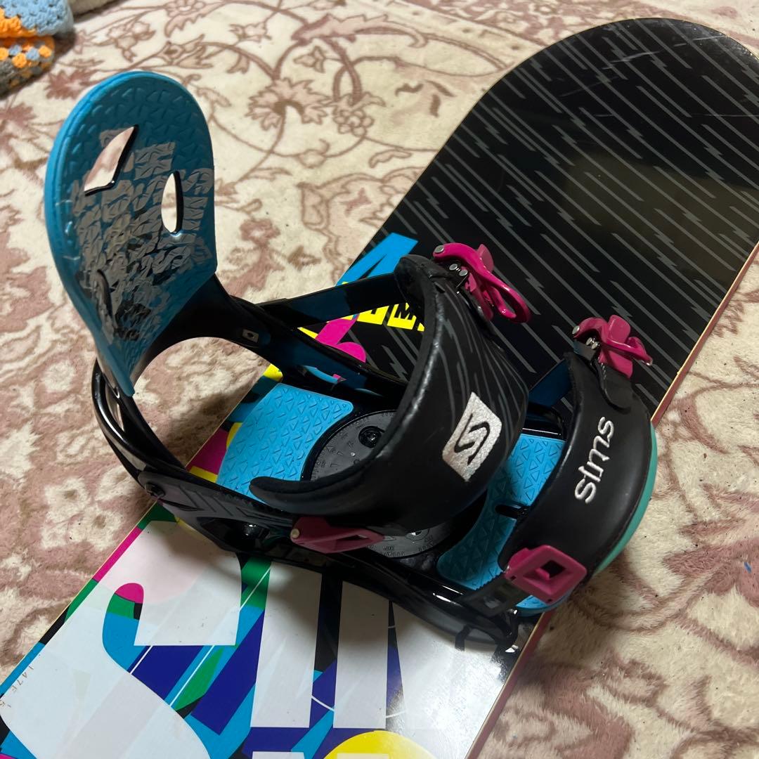 良品 SIMS 147cm バイン付 スノーボードセット 初心者向け