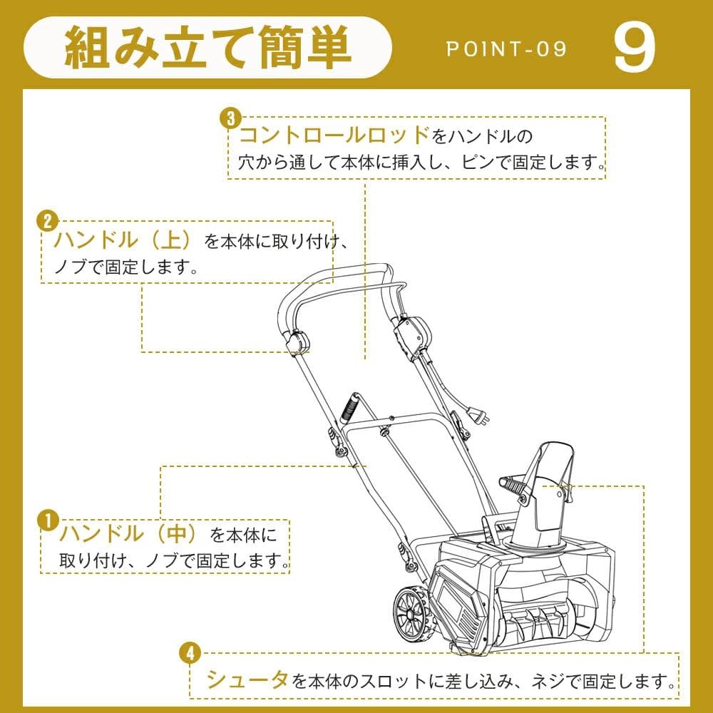 超人気！ 軽量小型除雪機 除雪幅46cm 除雪高27cm Grey