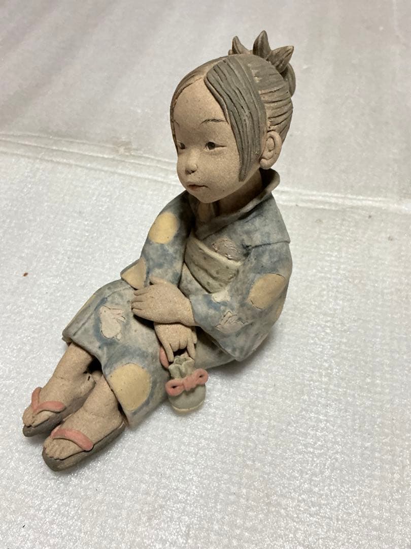 2002年／「つきうさぎ」陶器人形作家・そう。【新品未使用品】。