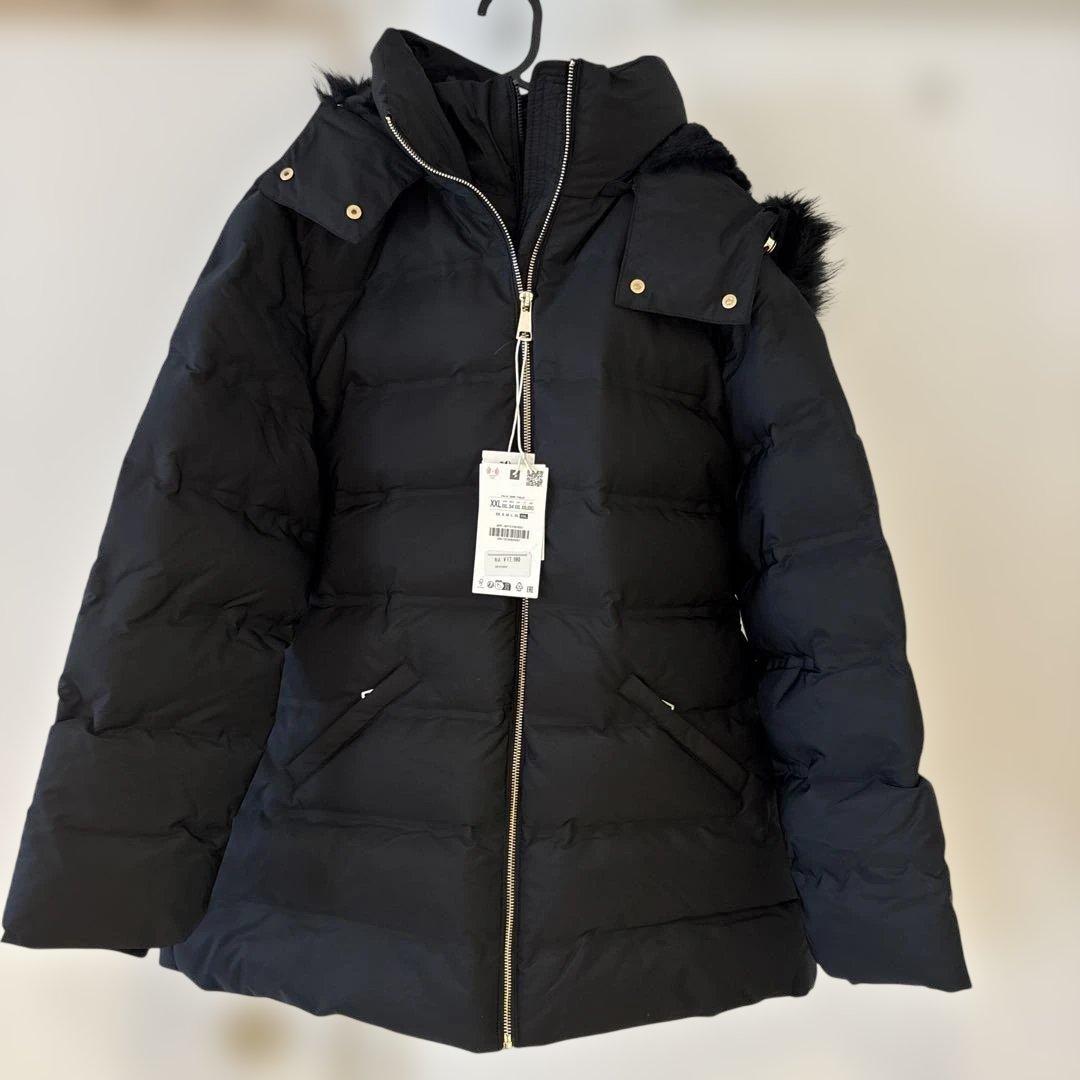 ZARA 撥水ウィンドブレーカーフード付きダウンジャケット　XXL