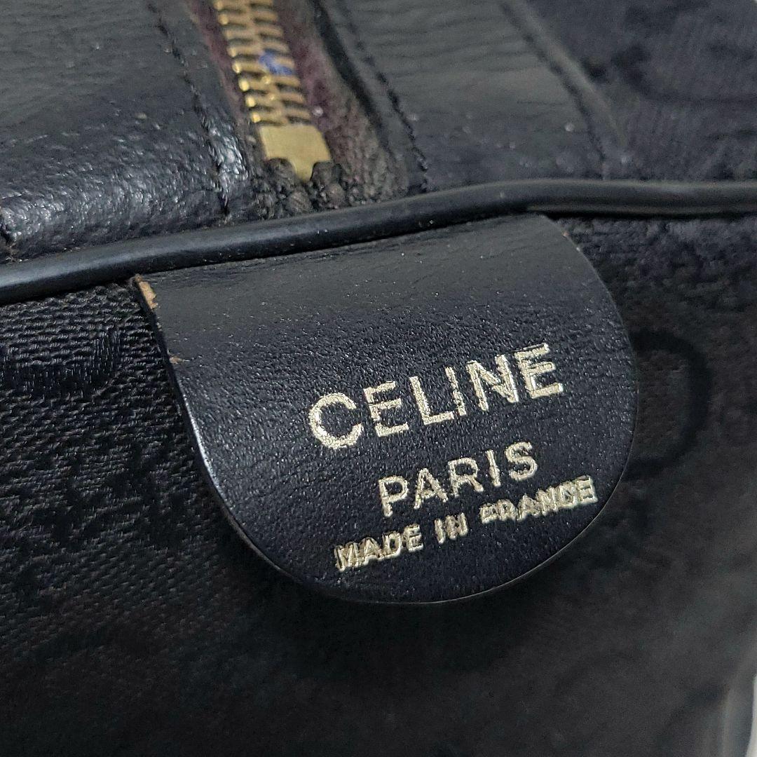 CELINE　ボストンバッグ Cマカダム 馬車金具 レザー キャンバス 大容量