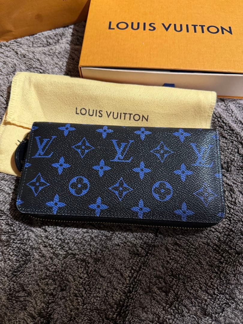LOUIS VUITTON 長財布 ブラック/ブルー　メンズ